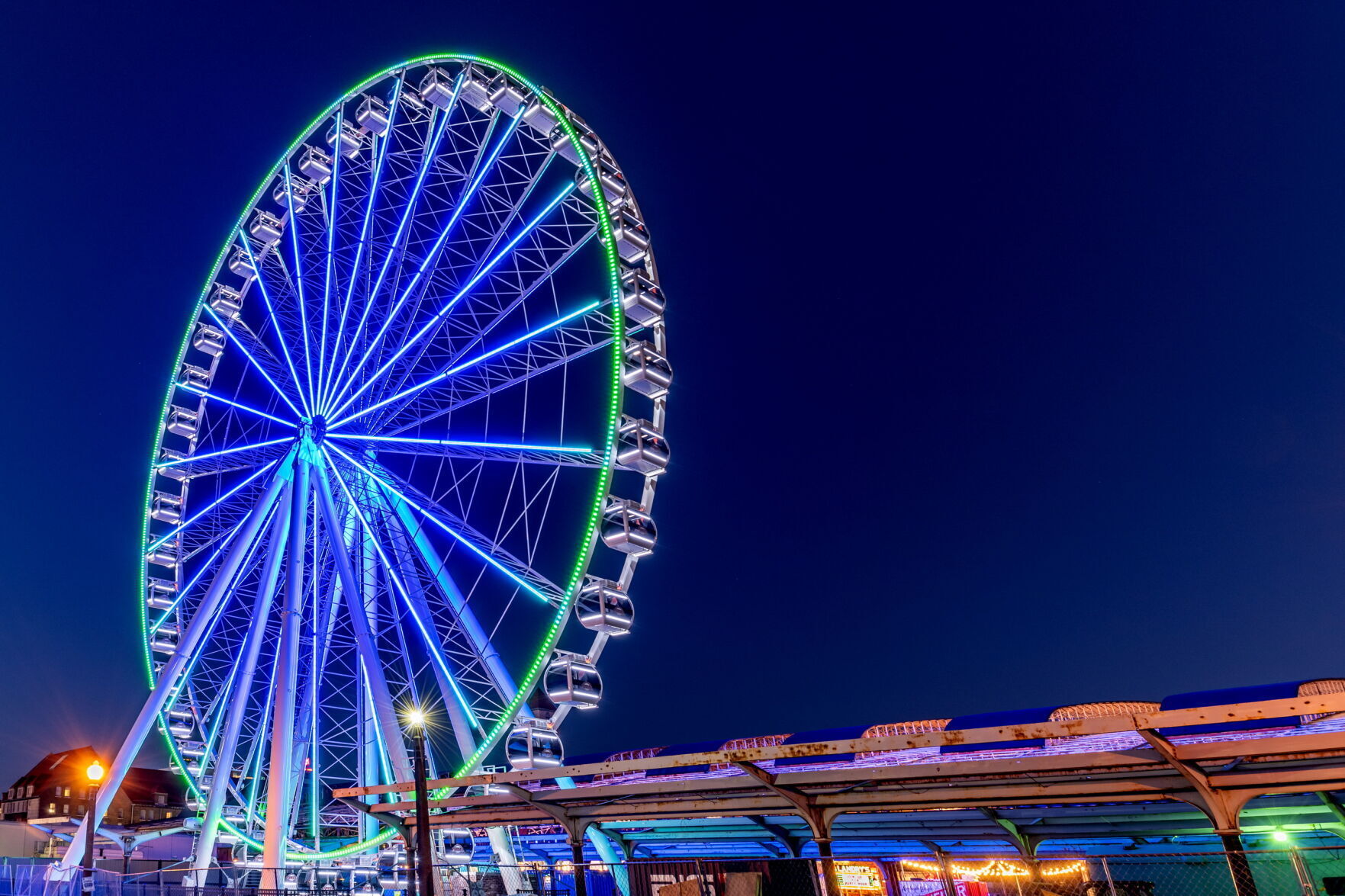 The Wheel beautifully lit up
